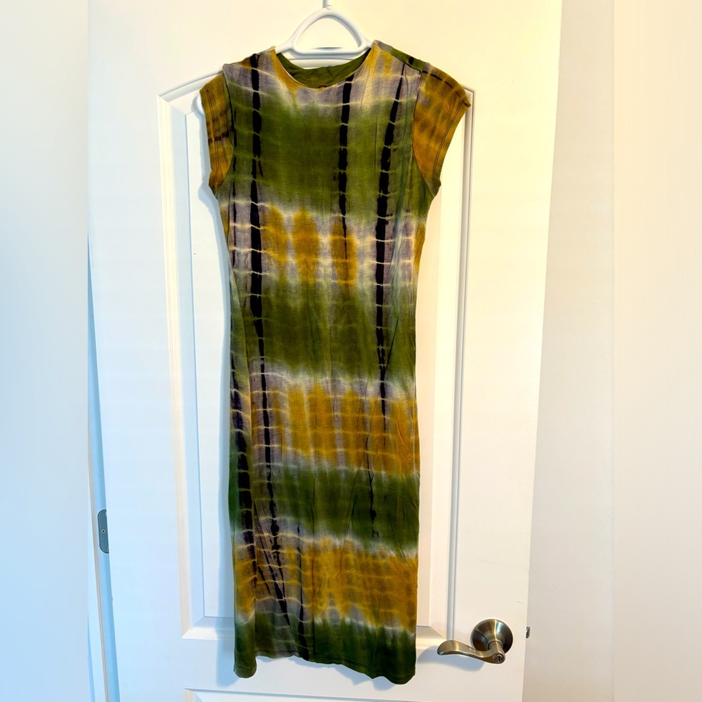 WTD Tie Dye Green Dress Medium